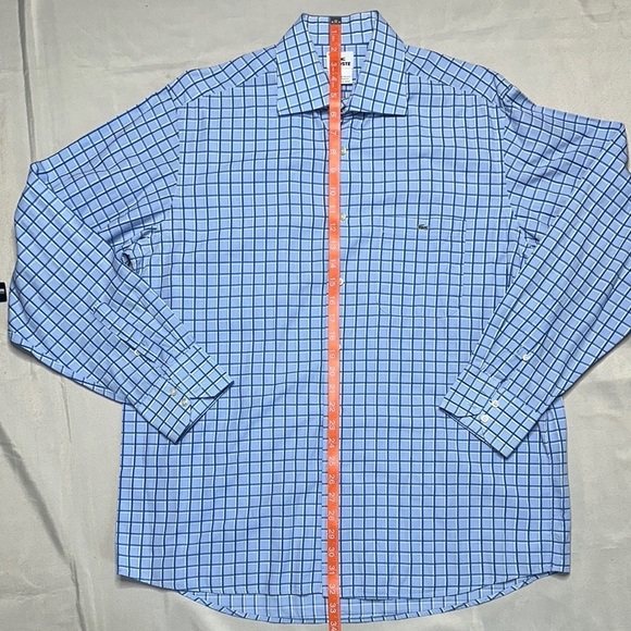 Lacoste Blue Checkered Men's Button Shirt - Picture 8 of 10